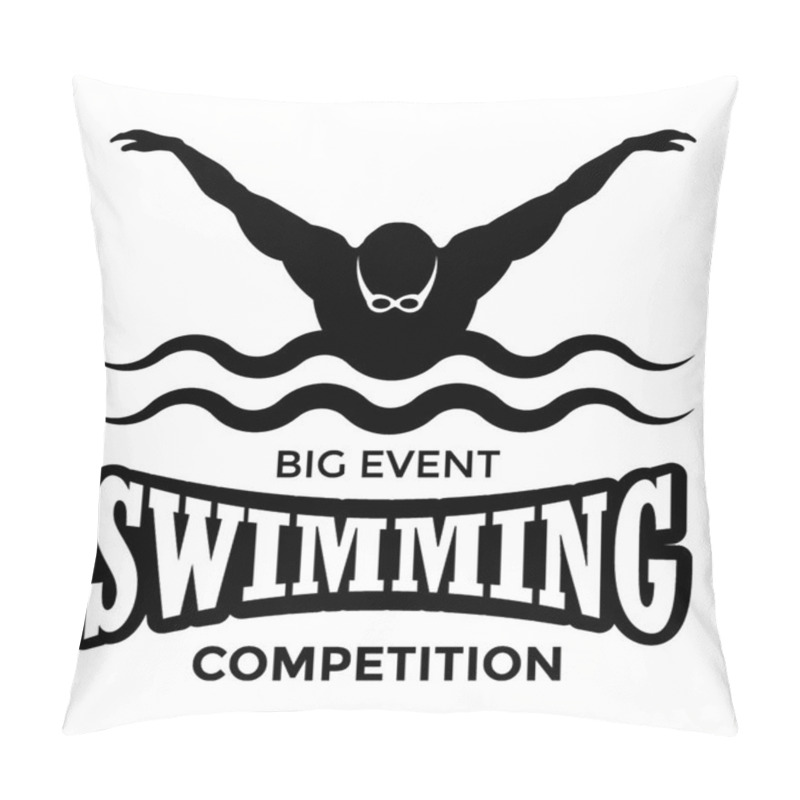 Personality  Swimming Competition Flat Vector Icon Pillow Covers