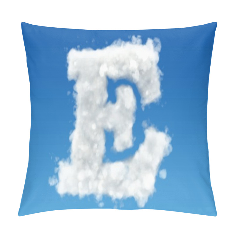 Personality  Letter E, Alphabet From Clouds In The Sky. 3D Rendering Pillow Covers