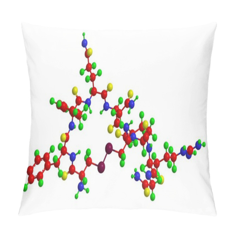 Personality  Molecular Structure Of Argipressin (Vasopressin), 3D Rendering Pillow Covers