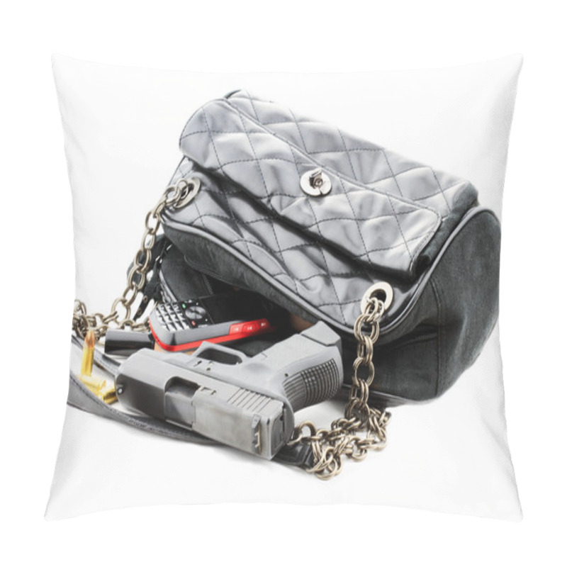 Personality  Handgun In Purse Pillow Covers