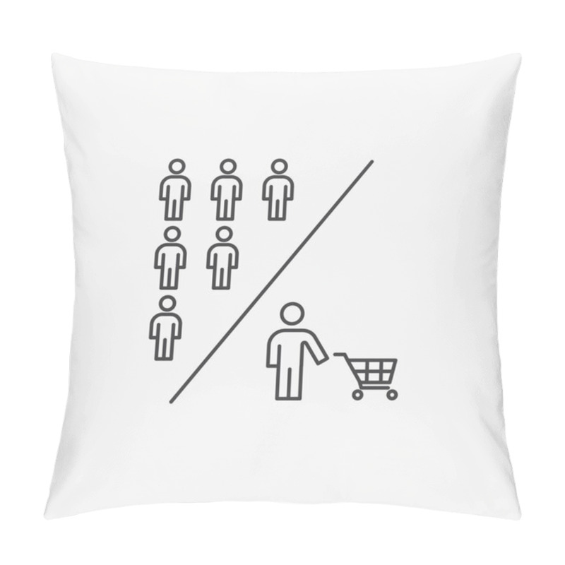 Personality  Internet Marketing Concept. PPC Advertising And Conversion Vector Line Icon. Pillow Covers