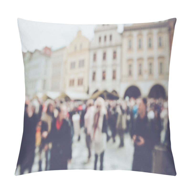 Personality  Blurred Tourists In Prague Pillow Covers