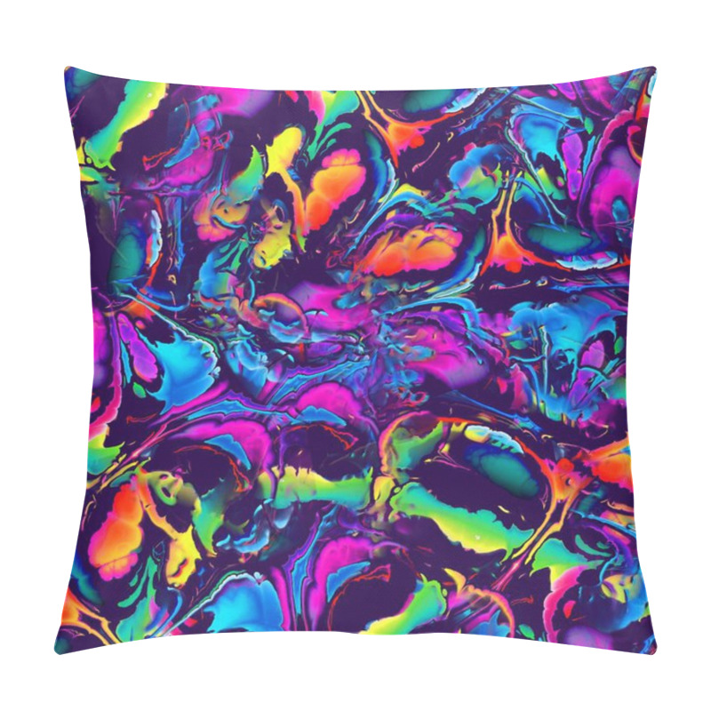 Personality  Vivid Vibrant Blob Shapes Glitch Seamless Pattern Pillow Covers