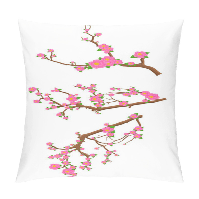 Personality  Pink Flowers Branches Set Pillow Covers