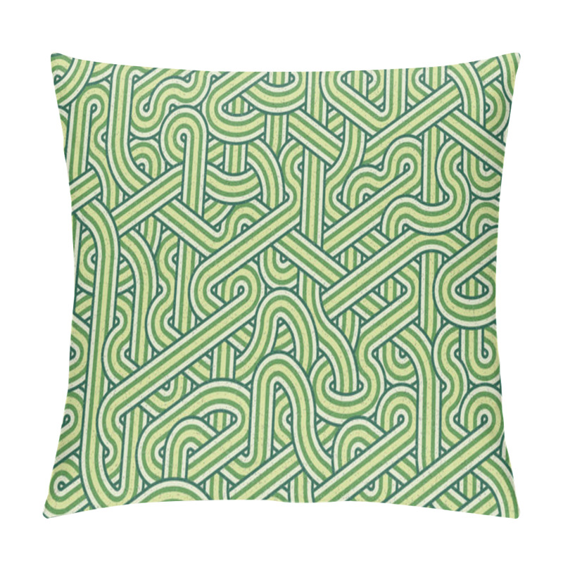 Personality  Colorful Tile With Seamless Random Interweaving Wavy Lines Pattern, Connection Art Background Design Illustration   Pillow Covers