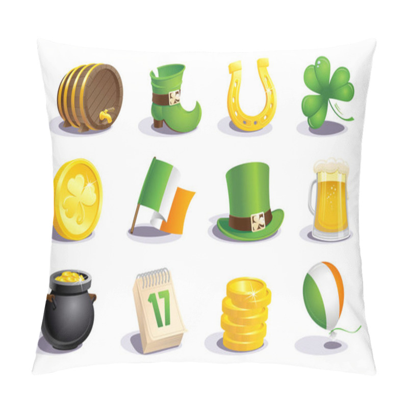 Personality  St. Patrick's Day Icons And Symbols Set Pillow Covers