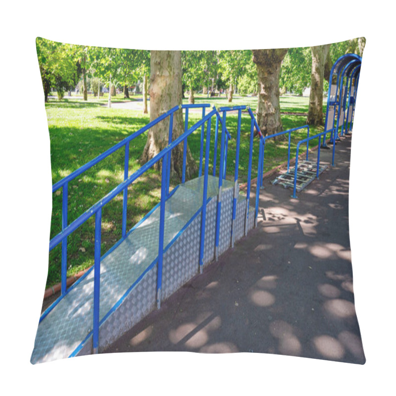 Personality  Public Exercise Equipment In The City Of Bilabao Spain Pillow Covers