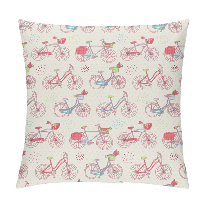 Personality  Retro Cartoon Bicycles Pattern Pillow Covers