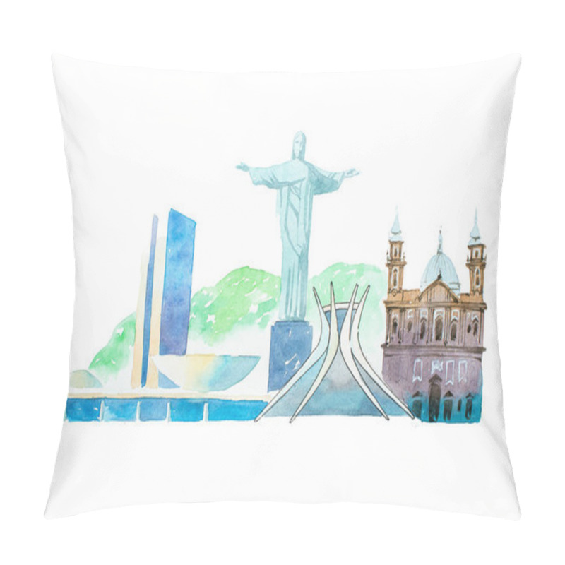 Personality  Famous Brazil Landmarks  Pillow Covers