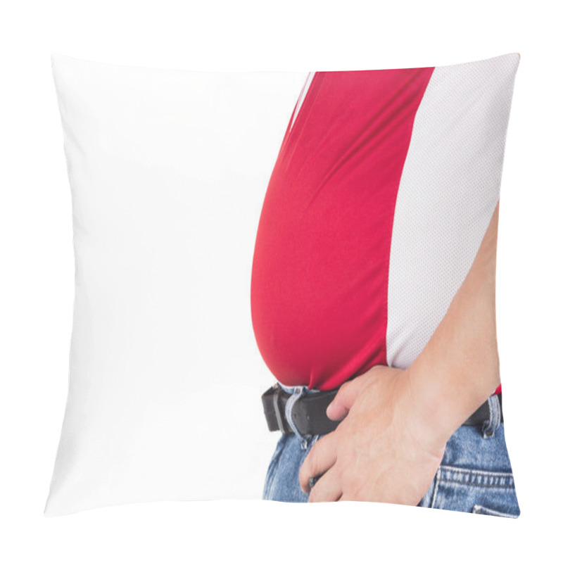 Personality  Obese Man With Unhealthy Protruding Big Belly Pillow Covers