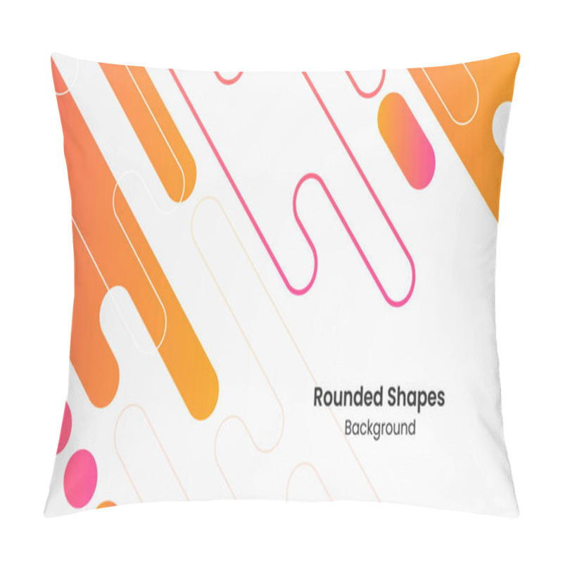 Personality  Abstract Pink And Orange Rounded Shapes White Background Pillow Covers