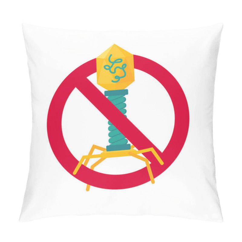 Personality  Stop Virus Sign In Trendy Paper Cut Style Pillow Covers