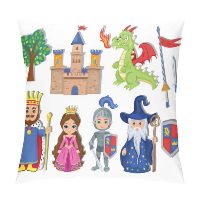 Personality  Vector Set Of Medieval Fairy Tale Element Icons. Pillow Covers