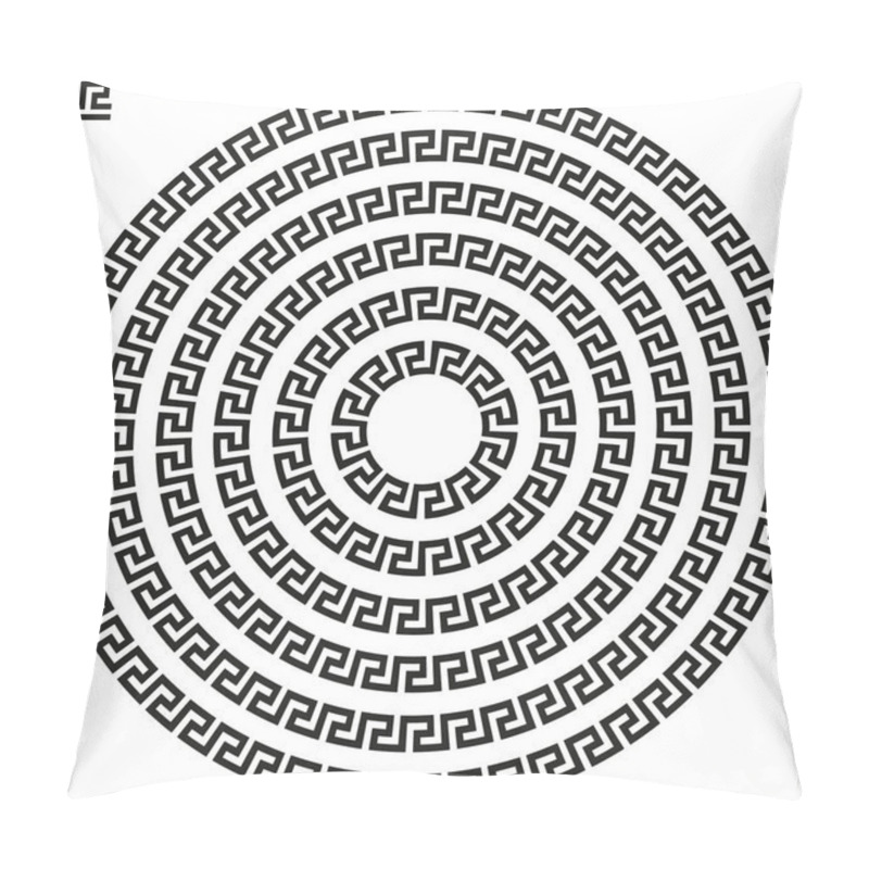 Personality  Vector Set Of Round Greek Key Borders In Various Sizes Pillow Covers