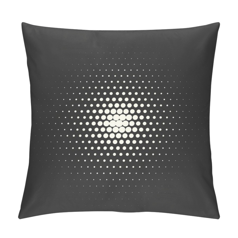 Personality  Vector Monochrome Circles Halftone Background.  Pillow Covers