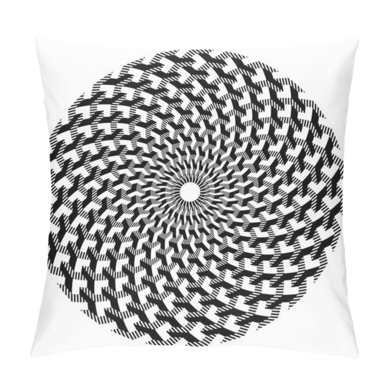 Personality  Circle Geometric Op Art Pattern. 3D Illusion Effect. Pillow Covers