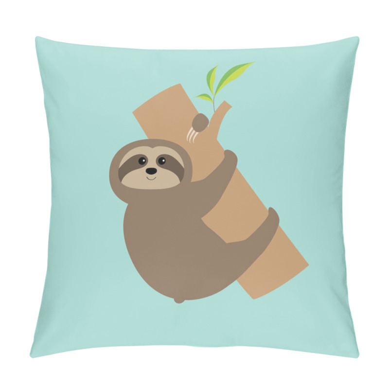 Personality  Sloth Hugs Tree Branch Pillow Covers