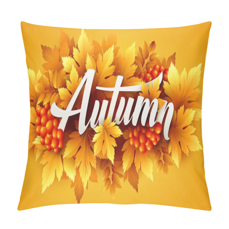 Personality  Autumn Typographic. Fall Leaf. Vector Illustration Pillow Covers