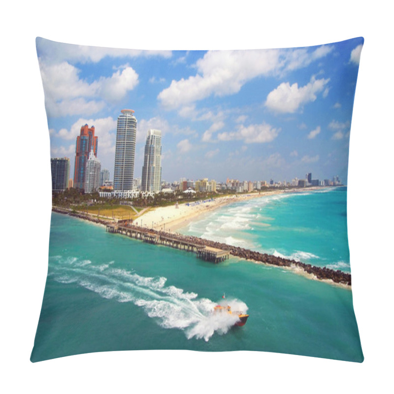 Personality  Aerial View Of South Miami Beach Pillow Covers