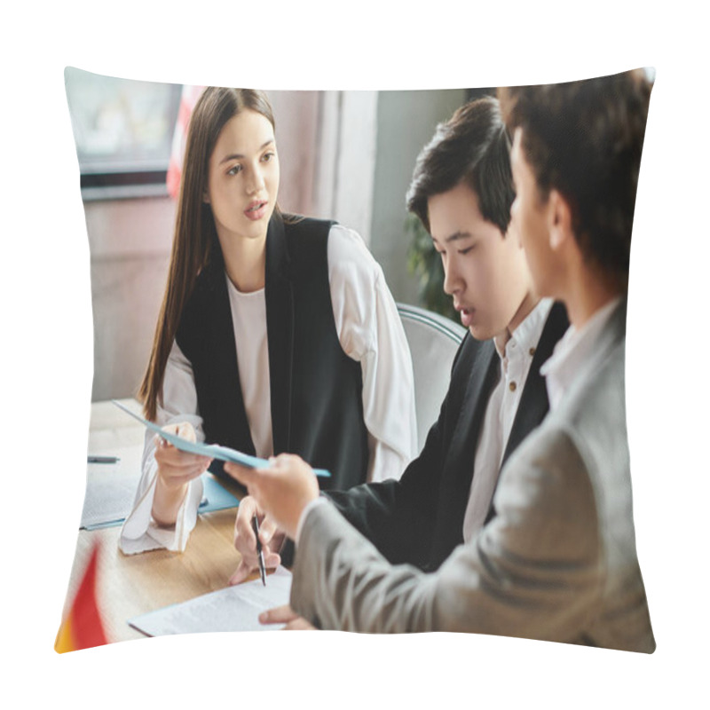 Personality  Teens Join A Model UN Conference For Diplomacy And Debate. Pillow Covers