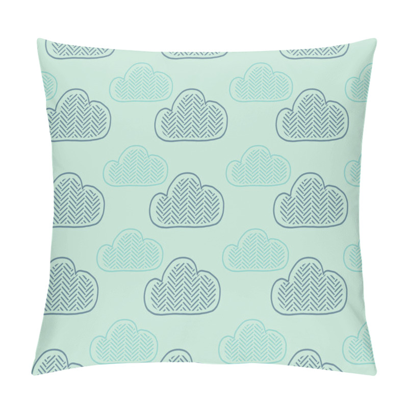 Personality  Clouds. Seamless Pattern.hand Drawn Vector Illustration, Can Be Used For Kid's Or Baby's Shirt Design, Fashion Print Design, Fashion Graphic, T-shirt, Kids Wear Pillow Covers