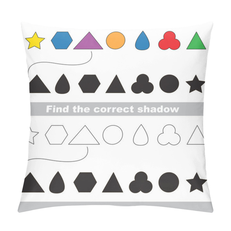 Personality  Simple Geometric Shapes Set. Find Correct Shadow. Pillow Covers