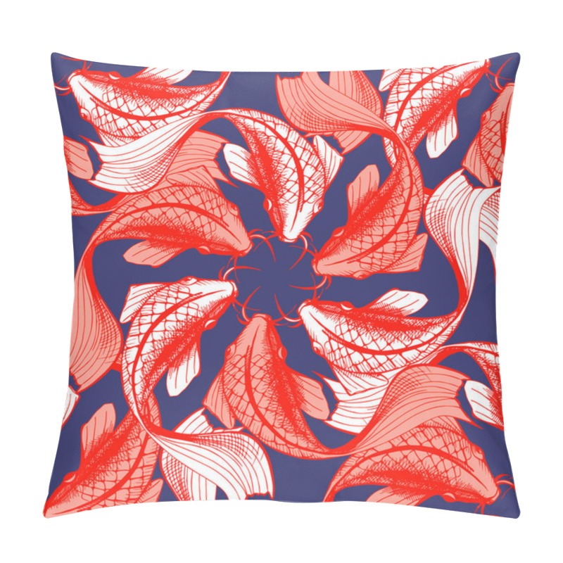 Personality  Koi Fish Seamless Pattern Pillow Covers