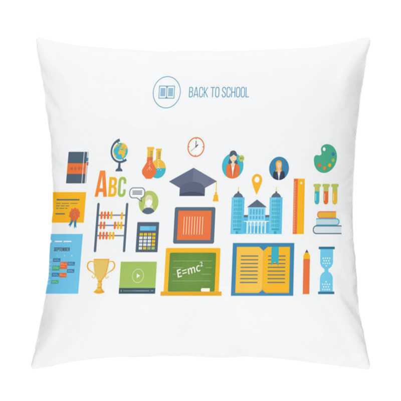 Personality  Distance Education And E-learning Icons Pillow Covers