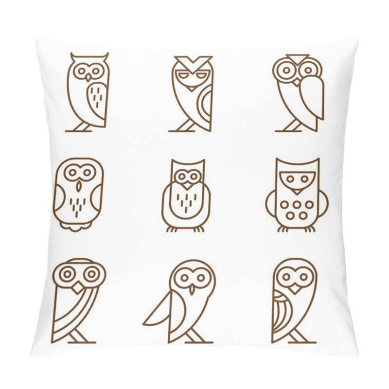 Personality  Barn Linear Owls Pillow Covers