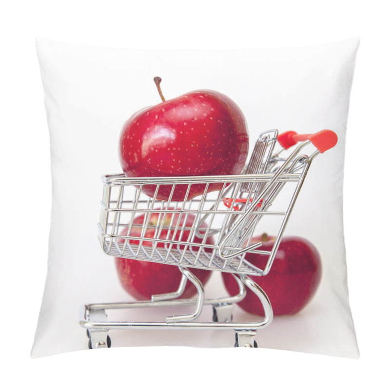 Personality  Red Apples In The Tiny Cart For Products Pillow Covers