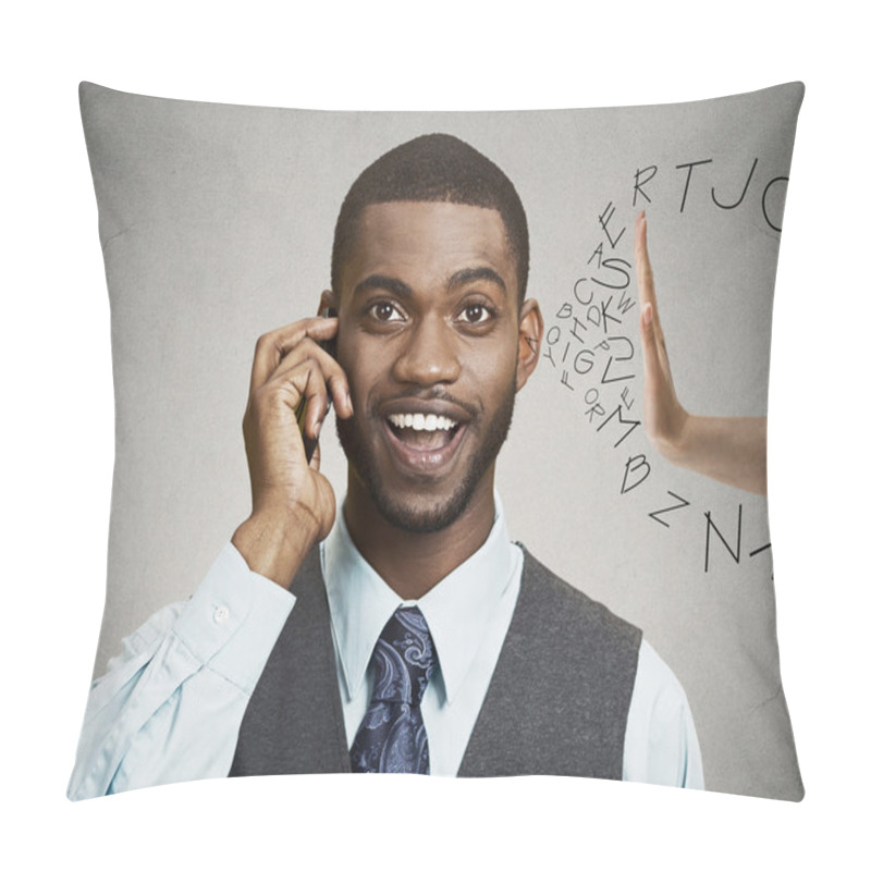 Personality  Man Having Fruitless Conversation On A Phone Pillow Covers