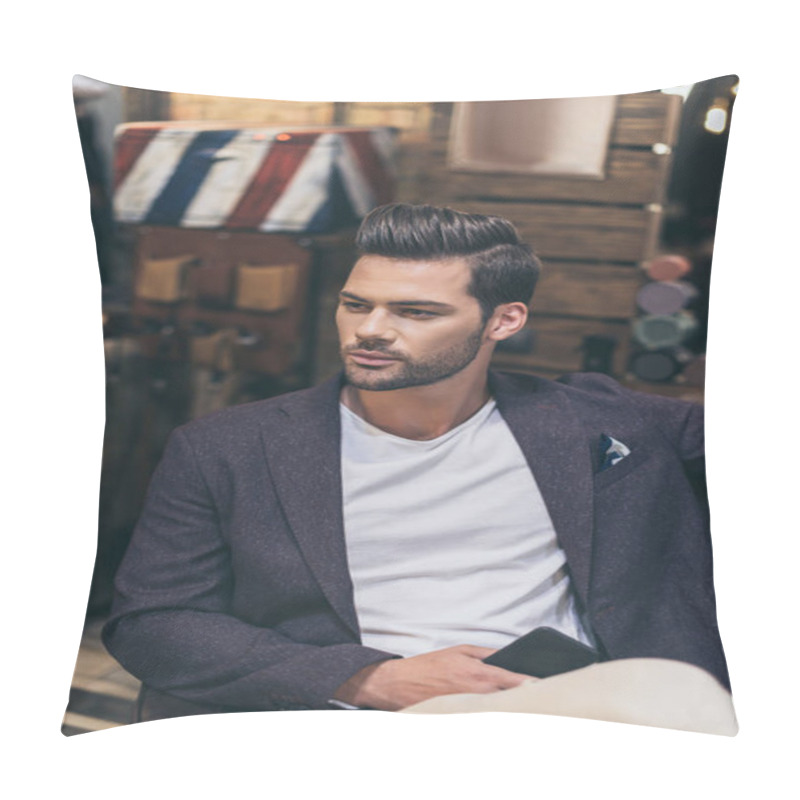 Personality  Handsome Man With Fashionable Hairstyle Pillow Covers