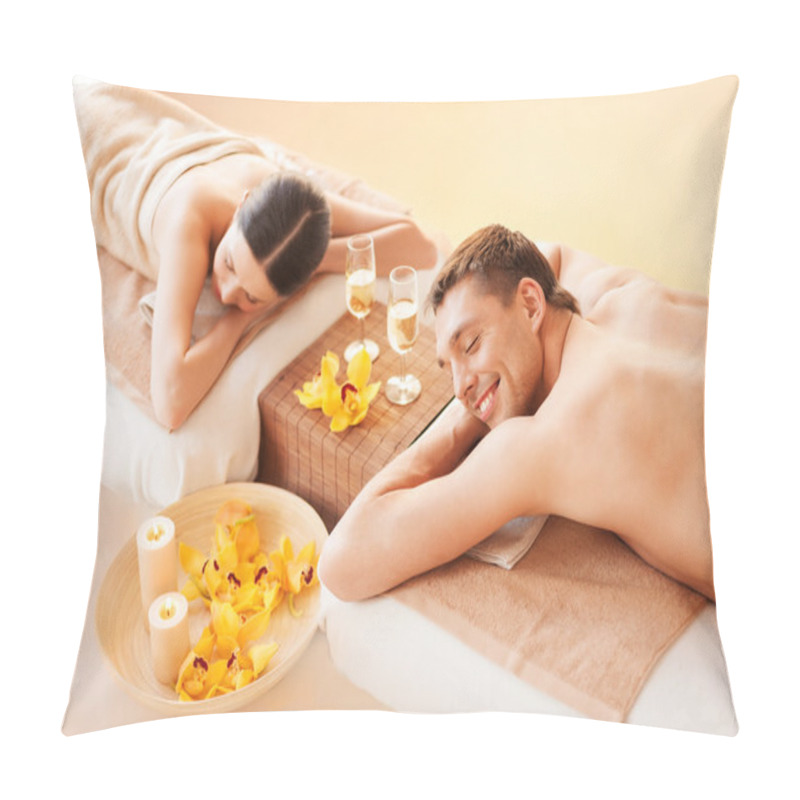 Personality  Couple In Spa Pillow Covers