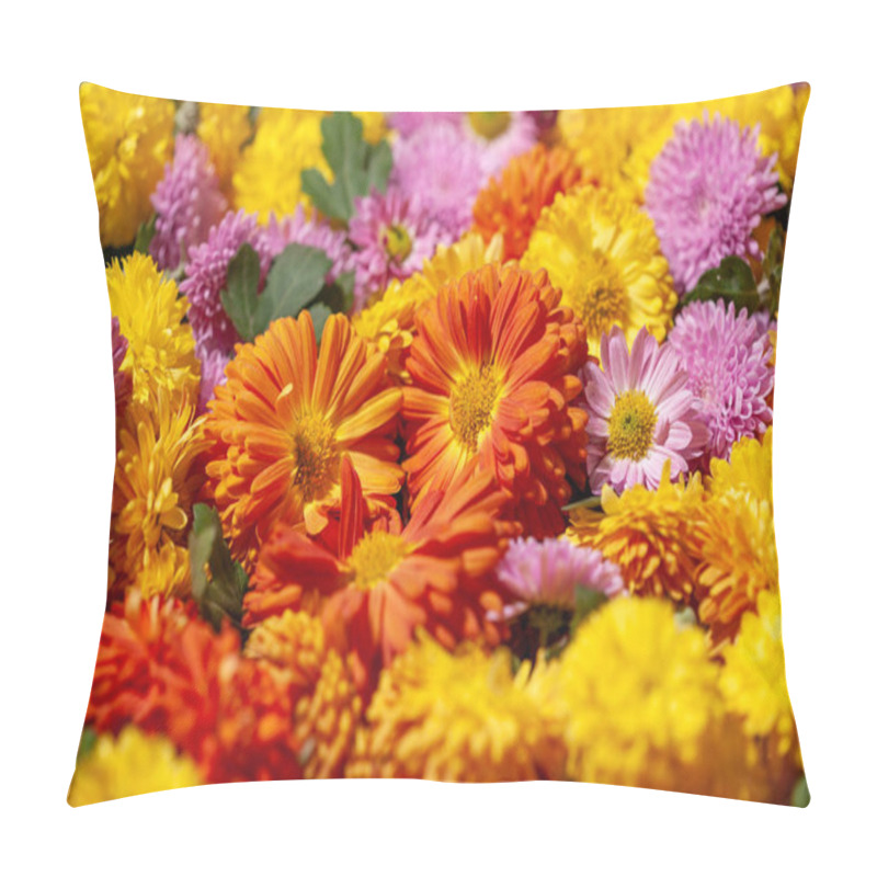 Personality  Chrysanthemums Flowers Background Floral Background Pillow Covers