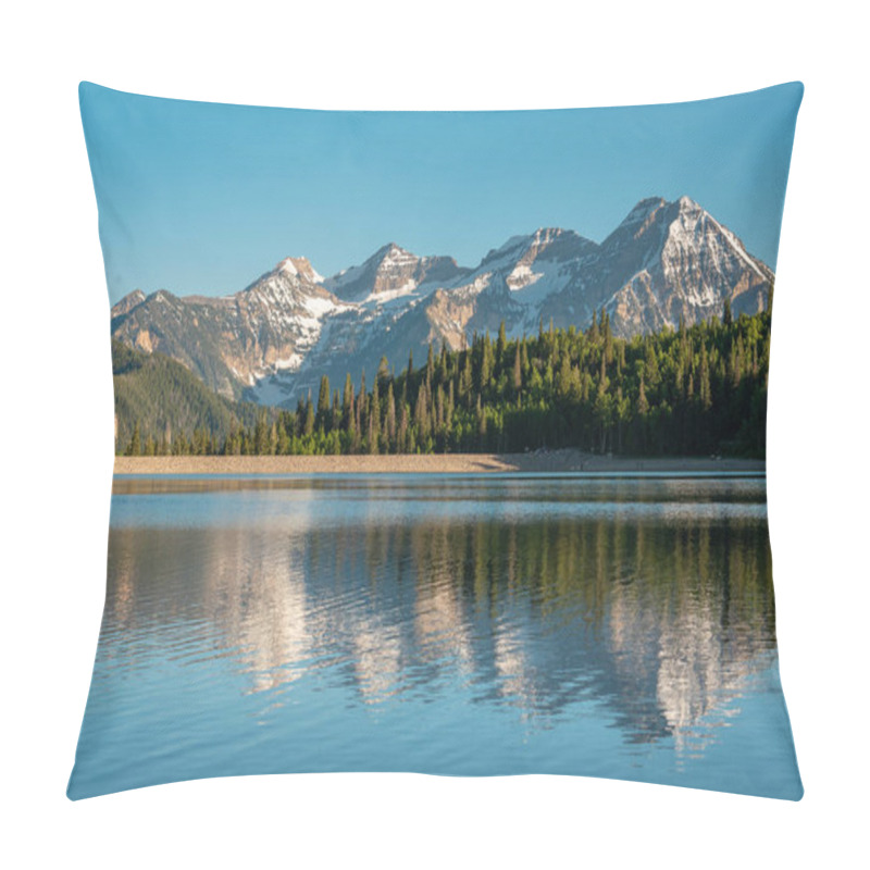 Personality  Mountains Reflecting In Silver Lake Flat Reservoir, On The Alpin Pillow Covers