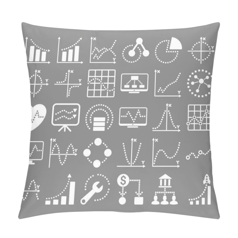 Personality  Business Charts With Square Dots Vector Icons Pillow Covers