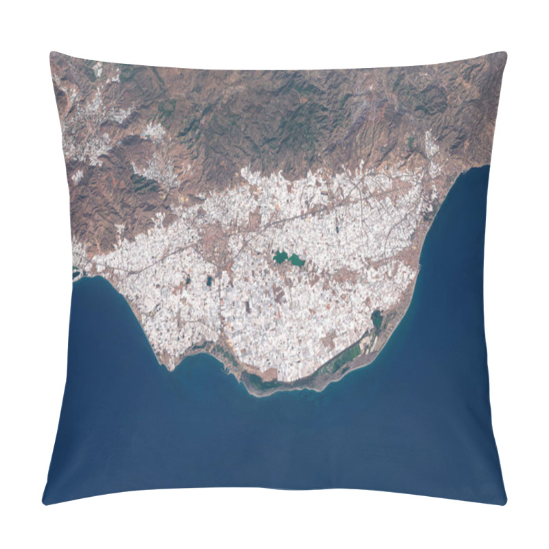 Personality  Satellite Image Of Intensive Farming With Plastic Greenhouses In Spain Pillow Covers