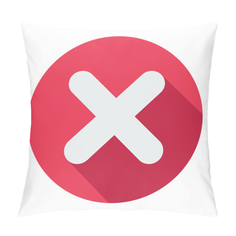 Personality  Single Flat Close Vector Icon, Icon With Long Shadow.  Pillow Covers