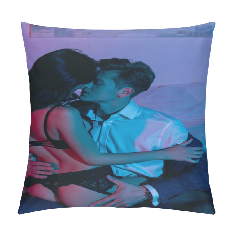 Personality  Woman Undressing Her Boyfriend In Bed Pillow Covers