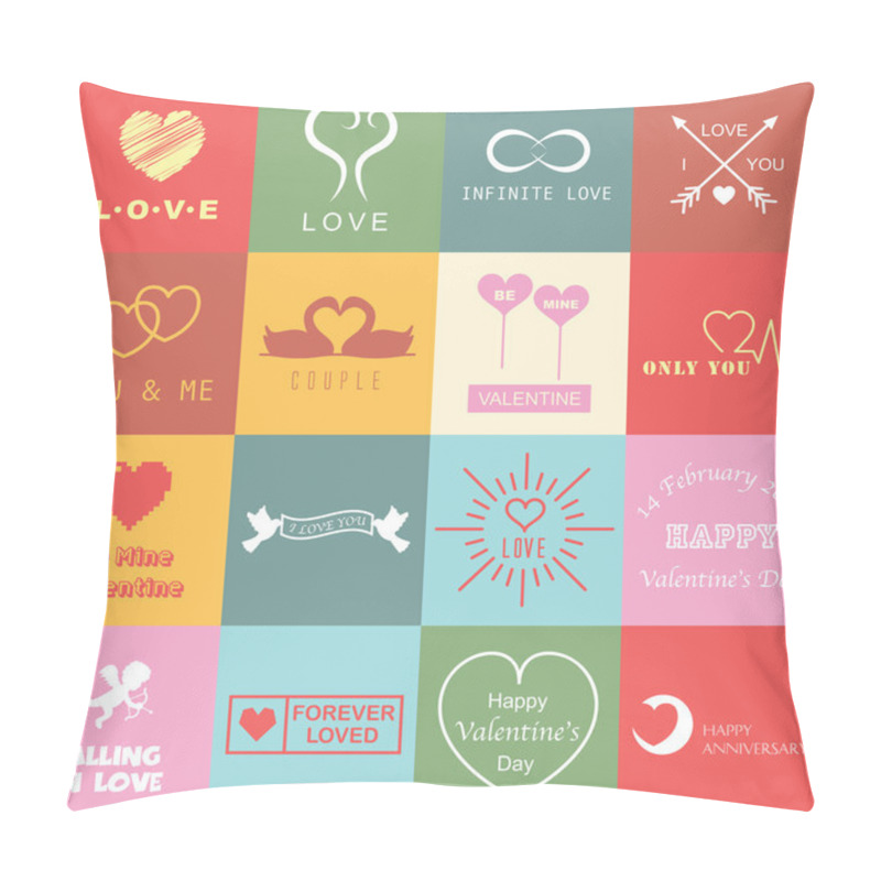 Personality  Set Of Valentines Day Logo Pillow Covers