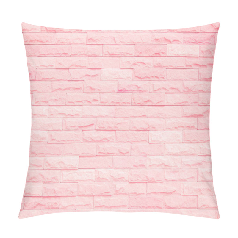 Personality  Pastel Pink And White Brick Wall Texture Background. Brickwork Pattern Stonework Flooring Interior Stone Old Clean Concrete Grid Uneven Brick Design Stack. Home Or Office Design Backdrop Decoration. Pillow Covers