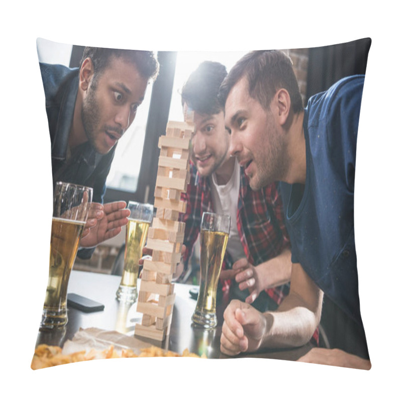 Personality  Men Playing Jenga Game Pillow Covers