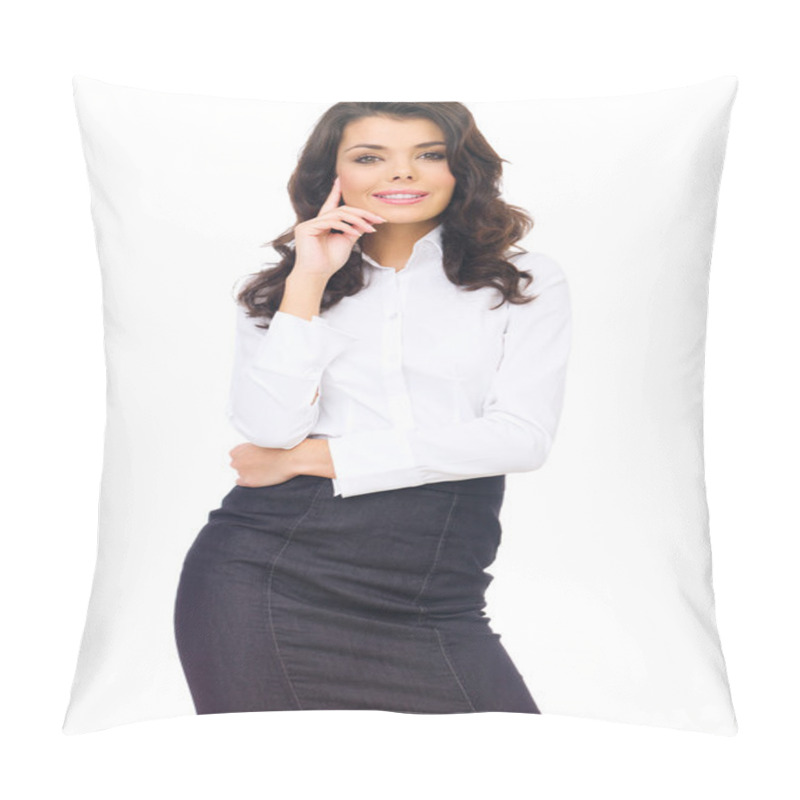 Personality  Attractive Woman Posing In Corporate Attire Pillow Covers