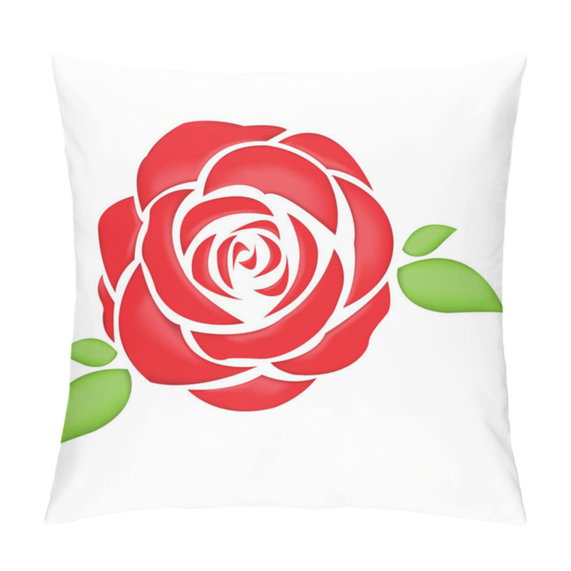 Personality  Rose And Leaves Isolated On White Background Pillow Covers