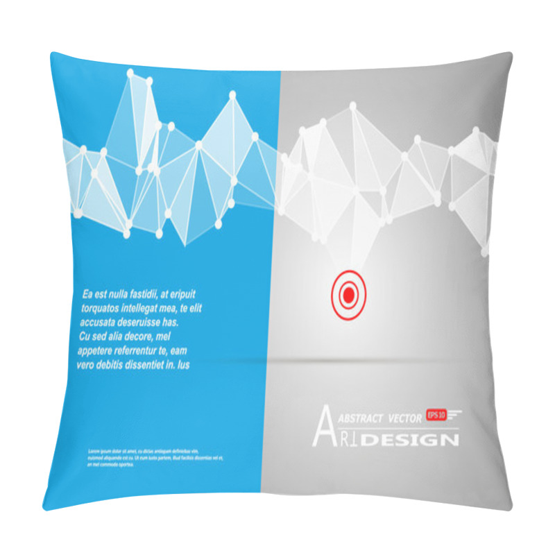 Personality  Abstract Composition, Text Frame Surface, White, Blue Title Sheet, A4 Brochure Issue, Creative Figure, Polygonal Triangle Con, Logo Construction, Banner Form Texture, Flyer Fiber, EPS10 Backdrop Set Pillow Covers