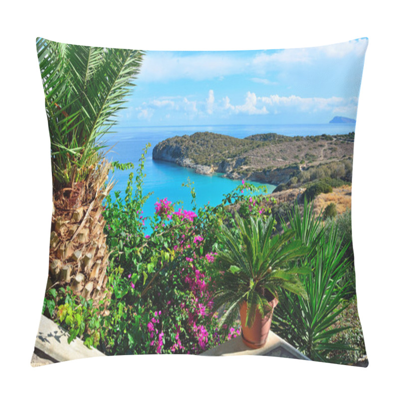 Personality  Sea View From The Terrace Flower, Greece Pillow Covers