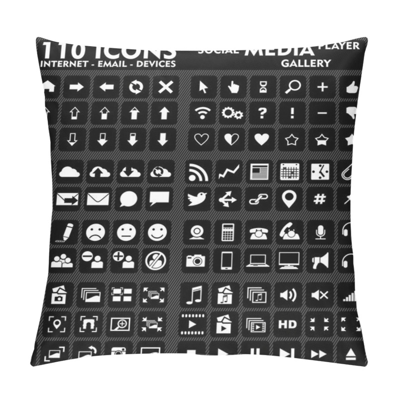 Personality  Internet & Social Media - 110 Icons Set Pillow Covers