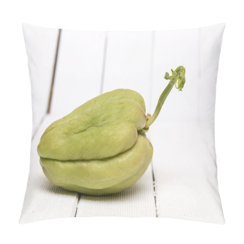 Personality  Chayote Fruit On White Wood Background Pillow Covers