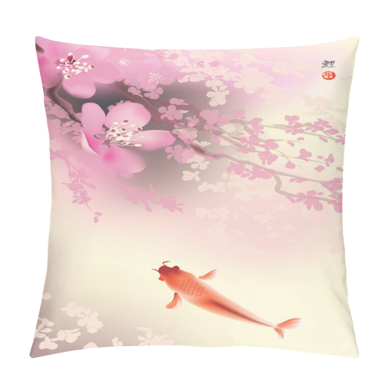 Personality  Koi And Spring Sacura Pillow Covers