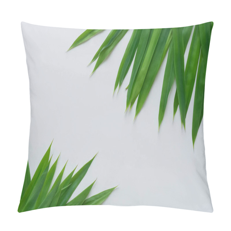 Personality  Beautiful Leaf Background With White Paper A Refreshing And Serene Combination Pillow Covers